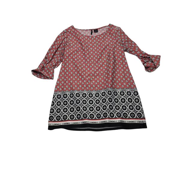 New Directions Black Pink Geometric Dress Business Causal Tunic Boho Travel 1X - Picture 1 of 11